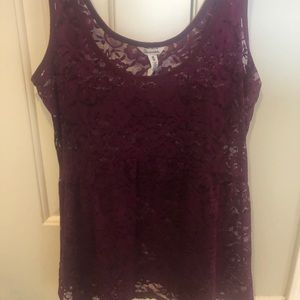 Aeropostale Peplum Lace Tank